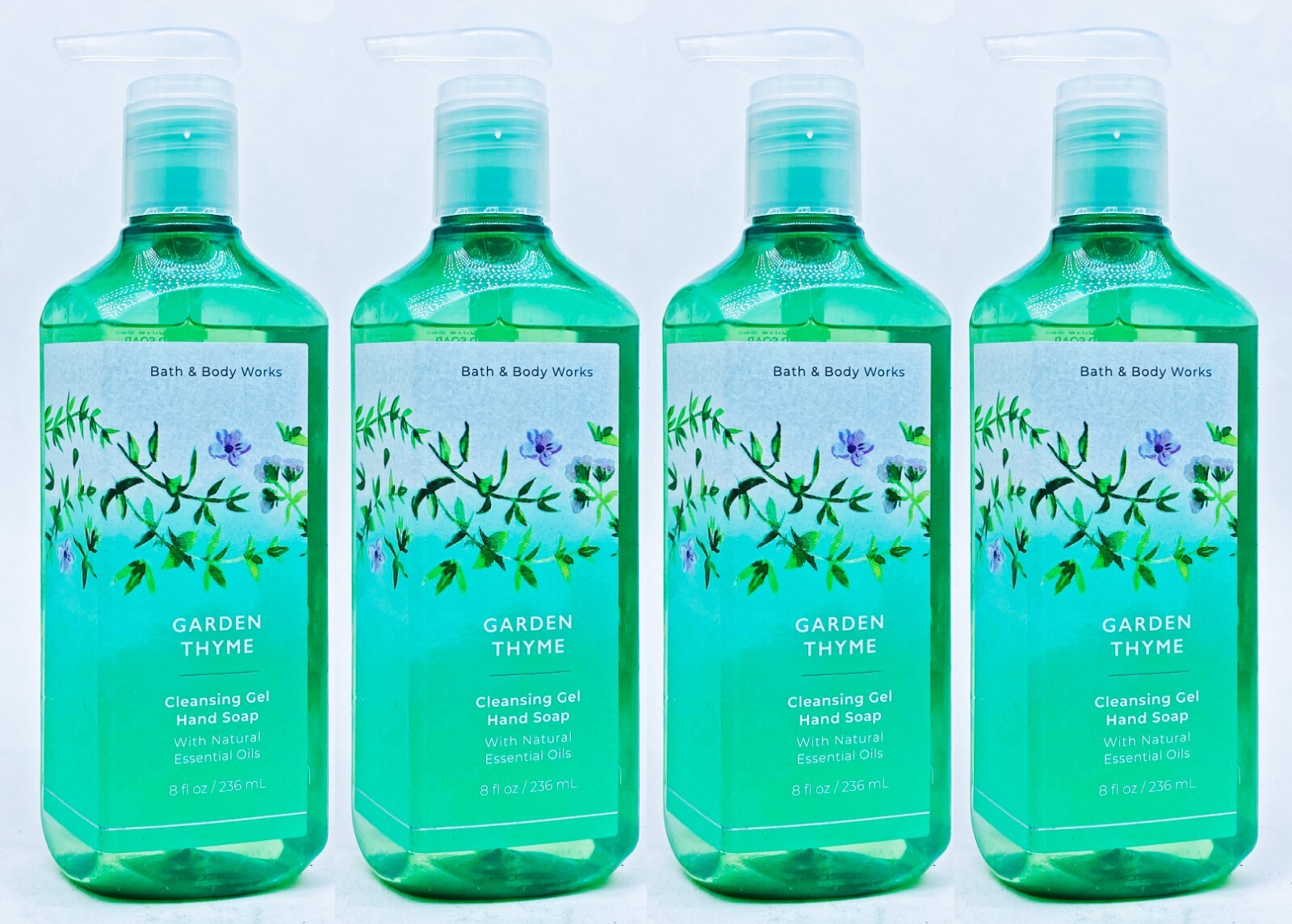 4 Bath & Body Works GARDEN THYME Cleansing Gel Hand Soap 8.0 oz