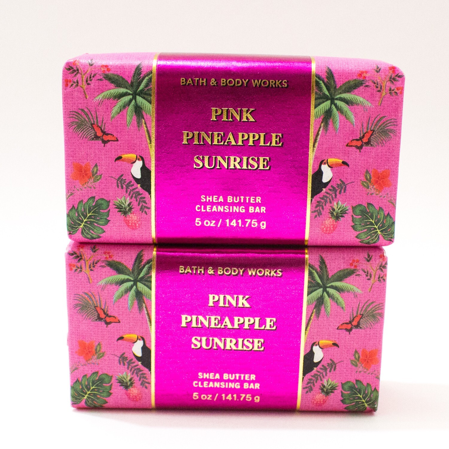 2-Pack Bath & Body PINK PINEAPPLE SUNRISE 5.0 Oz Cleansing Bar Soap NEW