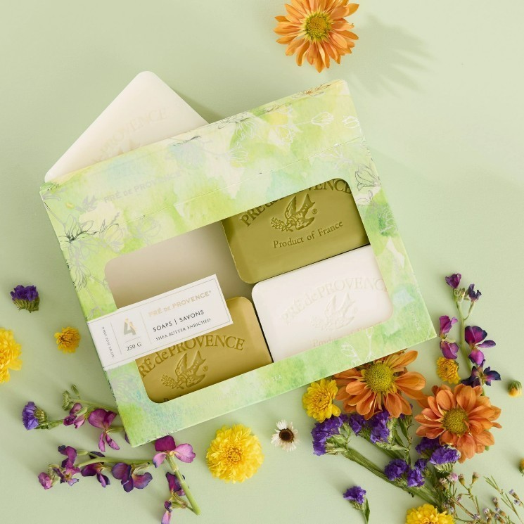 Pré de Provence, Gift Set of 4 French Bath Bar Soaps, Fresh & Citrus Scents