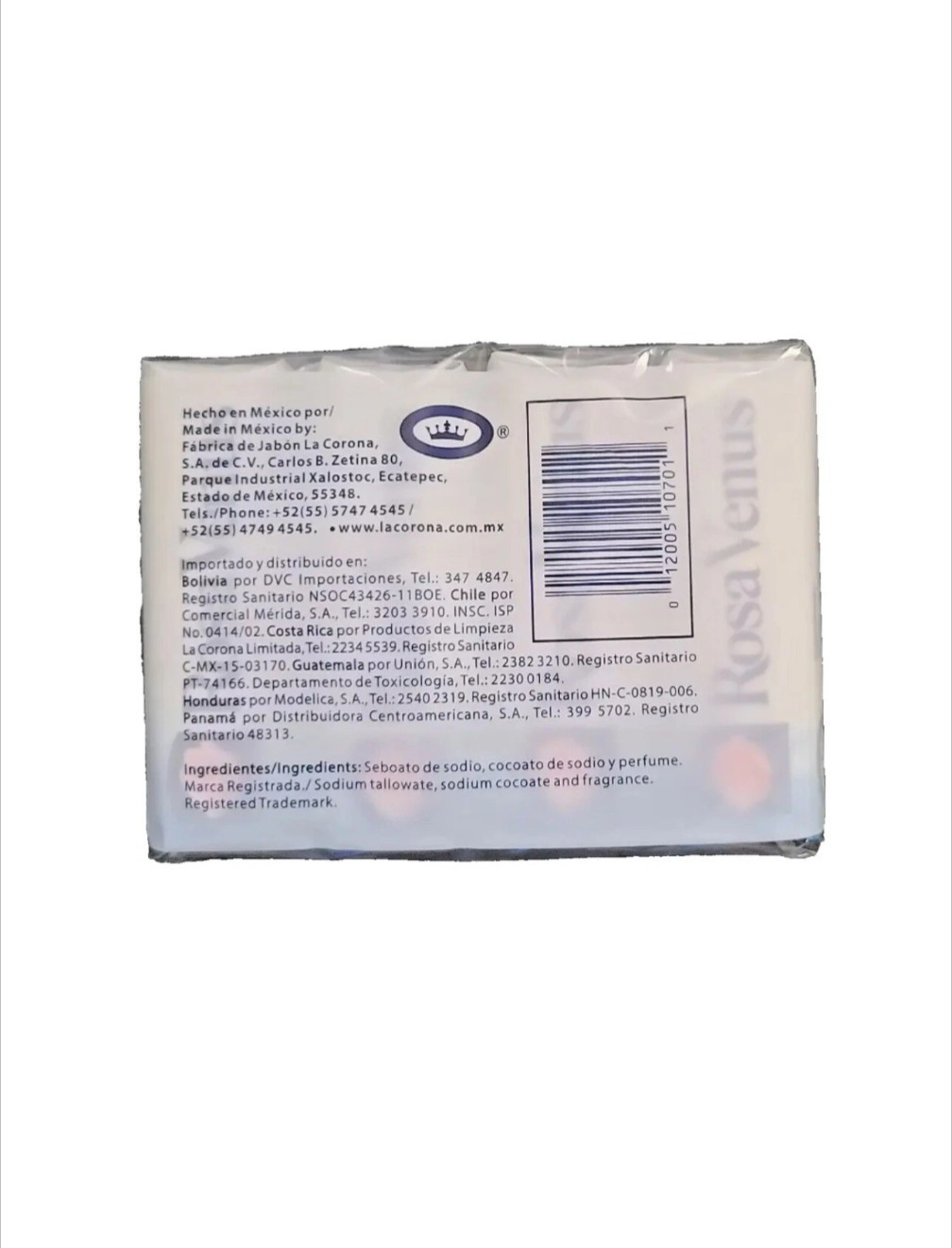 4 Pack Rosa Venus White Bar Soap 5.3 oz Each