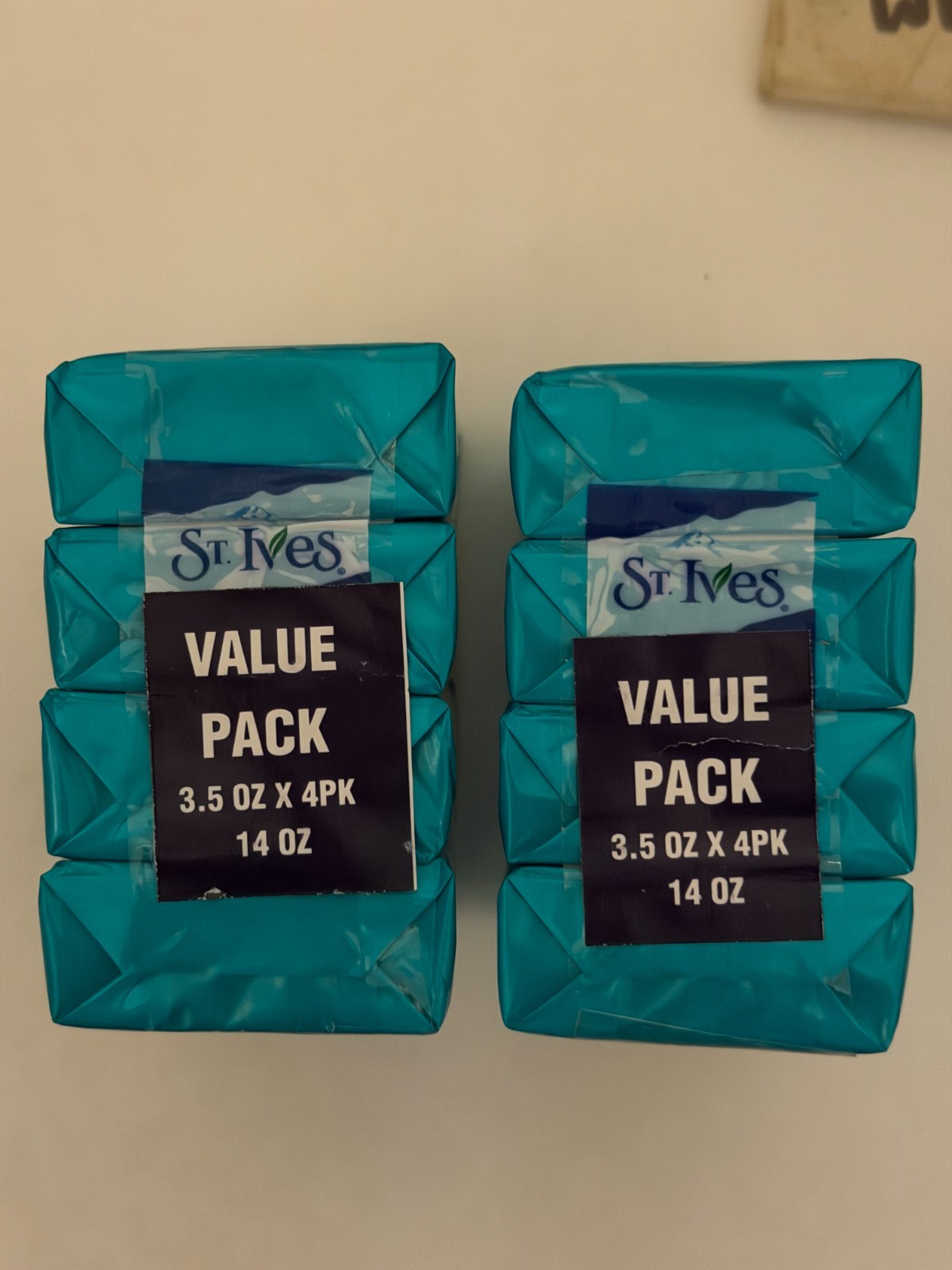 St. Ives’ Scrub Bar Soap with Coconut Water, Aloe, and Walnut 2 (4 Pack) 8 Bars