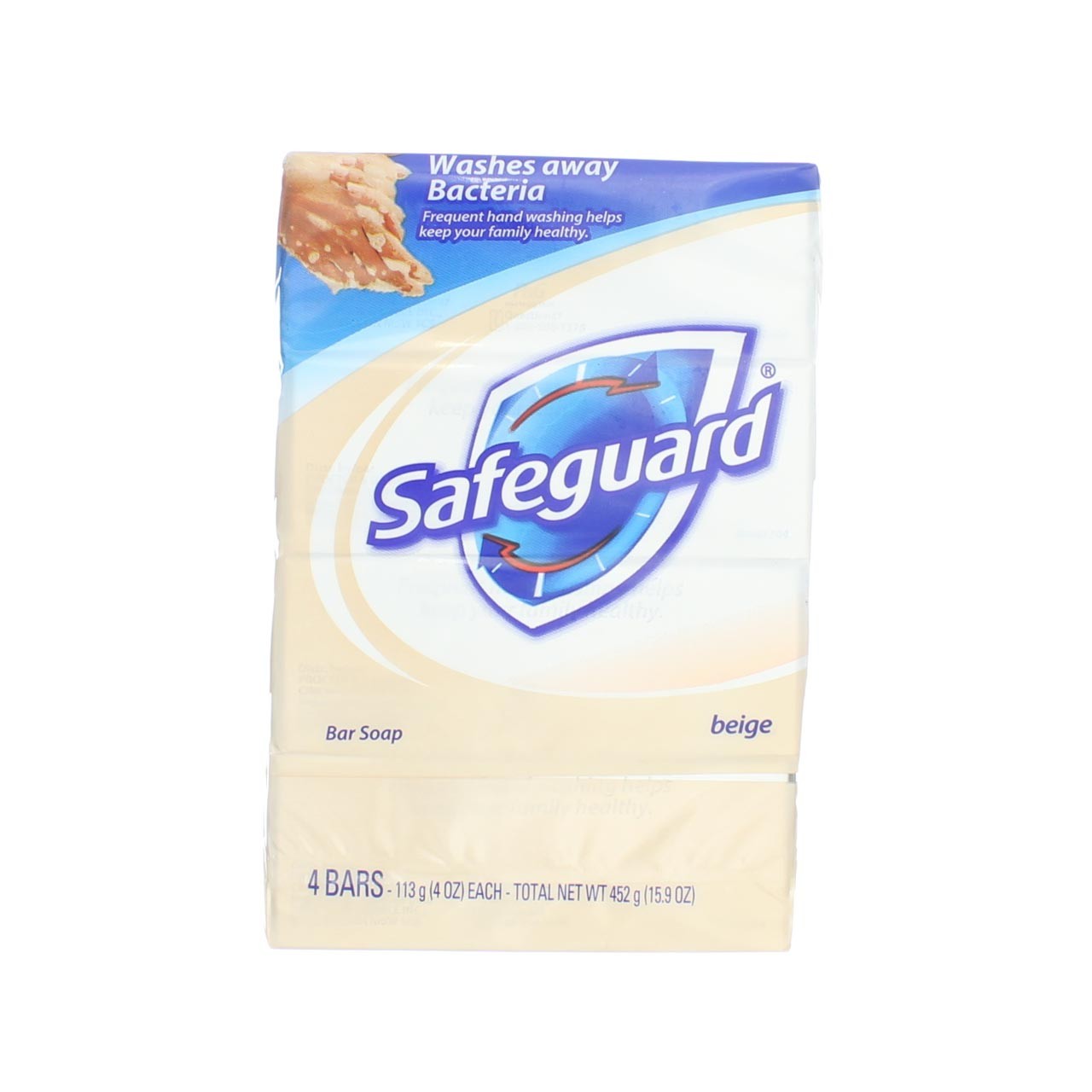 2 Pack Safeguard Antibacterial Deodorant Bar Soap, Beige, 4 oz, 4 Ct