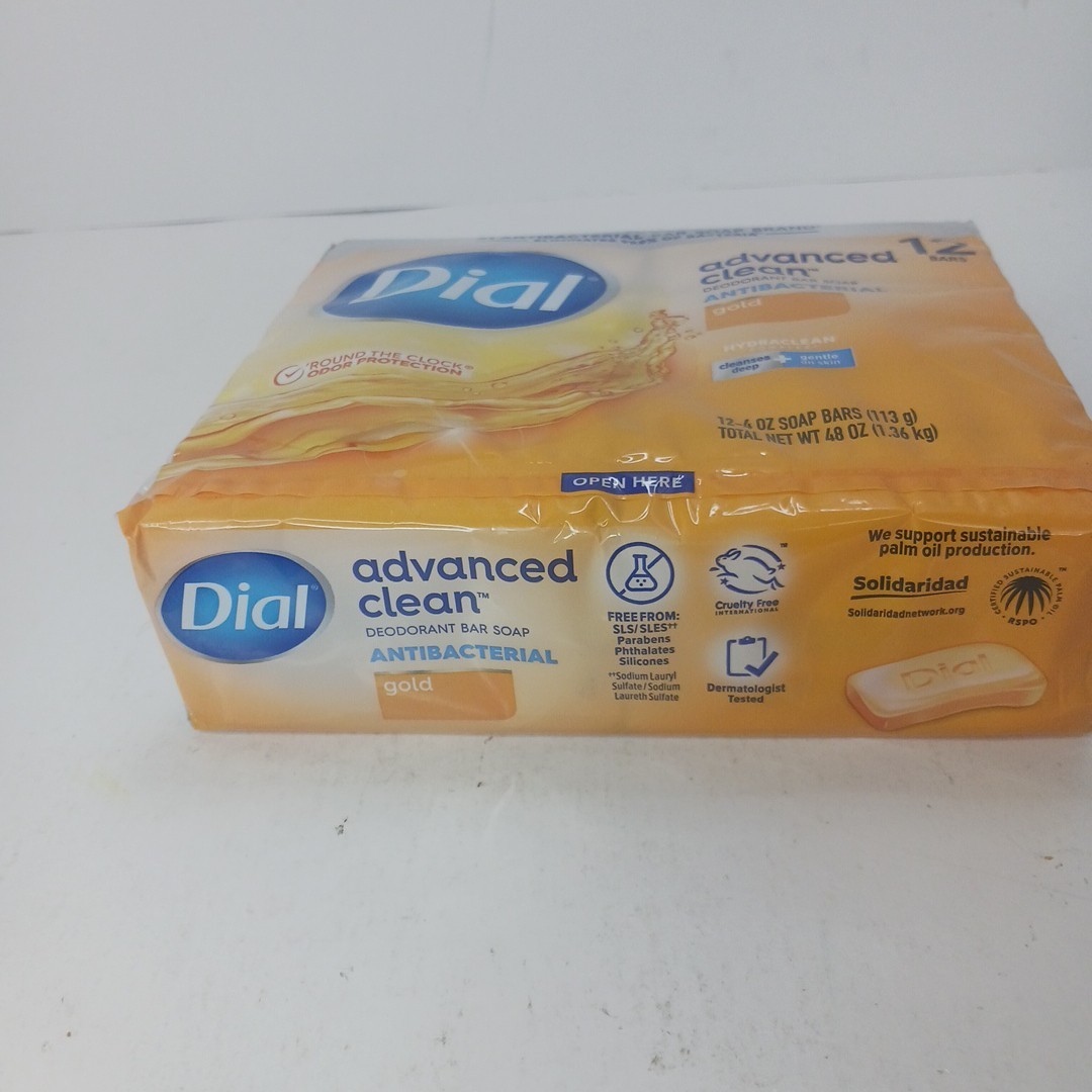 12 Dial Bar Gold Antibacterial Deodorant Soap For Healthy Skin 4OZ/113g (48oz)