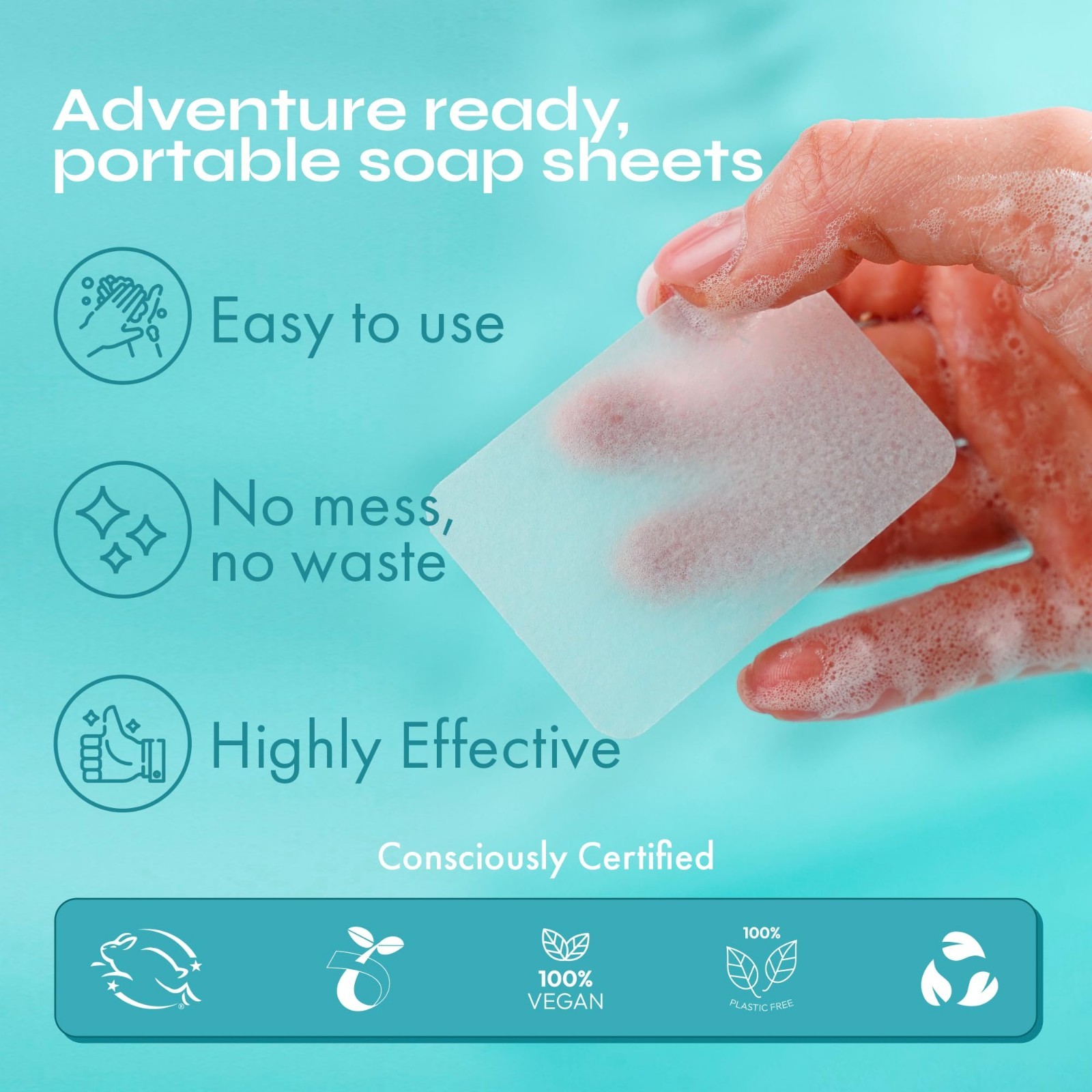 Portable Paper Soap Sheets – 300 Unscented Travel Hand Washing Soap Sheets, Mini