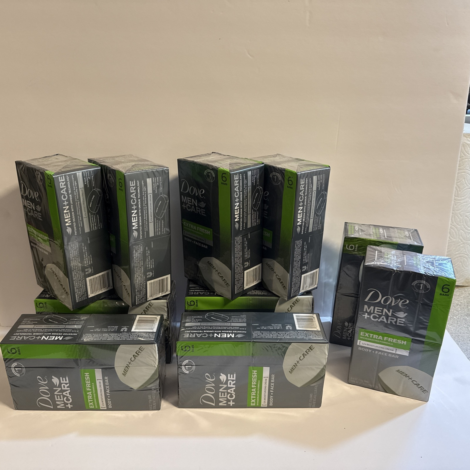 4 pack of 6 bars Men+Care Extra Fresh Hand & Body + Face +Soap Bar 3.75 oz Each