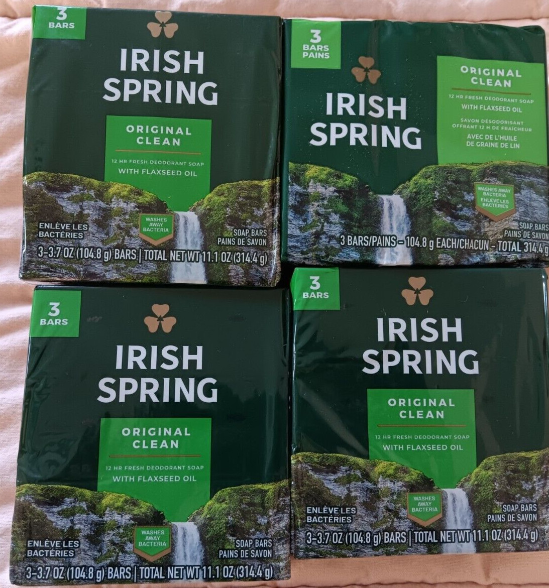 Irish Spring Deodorant Bar Soap Original Lot of 8 Pks 3.75 oz 24 Bars Total