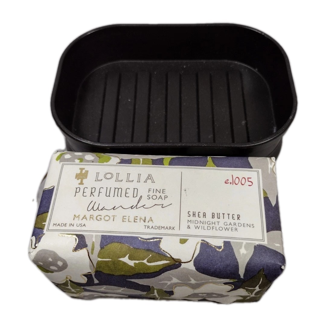 Lollia Perfumed Fine Soap. Shea Butter. Margot Elena, w/Soap Tray, Made In USA.