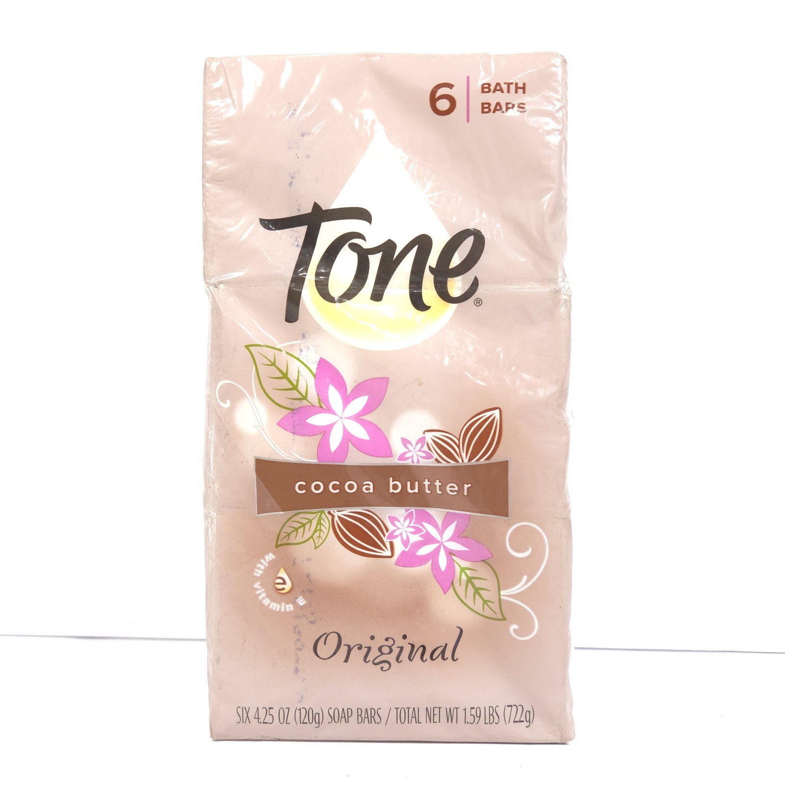 Tone Original Cocoa Butter 6 Pack Bar Soap NEW Factory Sealed 4.25 oz bars