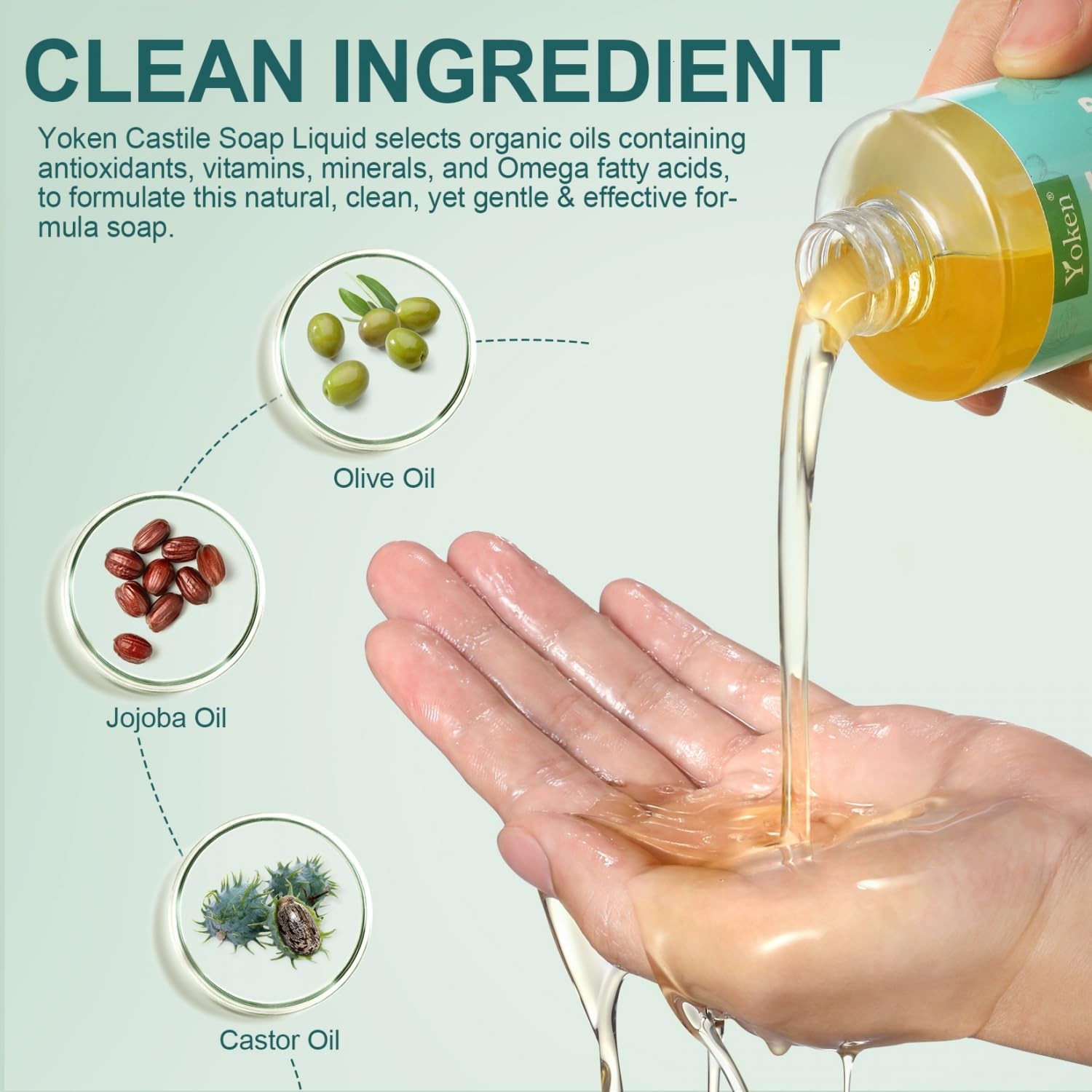 Organic Castile Liquid Soap 8oz Unscented Face Laundry Dishes Jabon Castilla