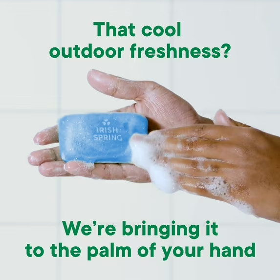 Irish Spring Icy Blast Deodorant Bar Soap for Men, Feel Fresh, 3.7 oz, 12 bar