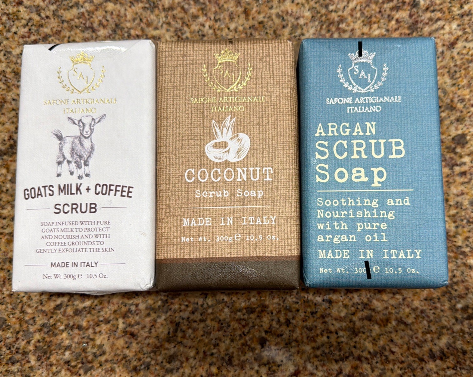 3-Pack Saponificio ~ Coconut Shea, Argan & Tea Tree Bar Soap 10.5 oz Each