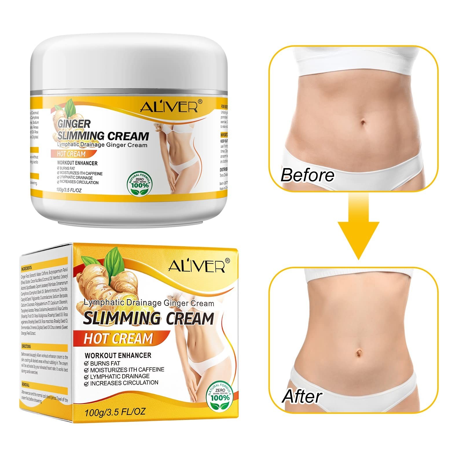 Ginger Slimming Cream – Hot Fat Burning Weight Loss Full Body Anti-Cellulite …