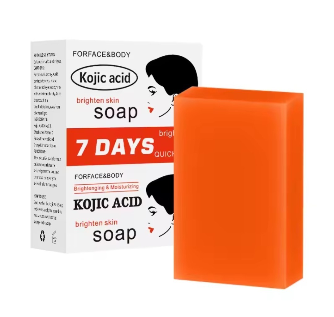 5Kojic Acid Brightening Soap Bar Moisturizing Exfoliating Orange Face/Body/Hands