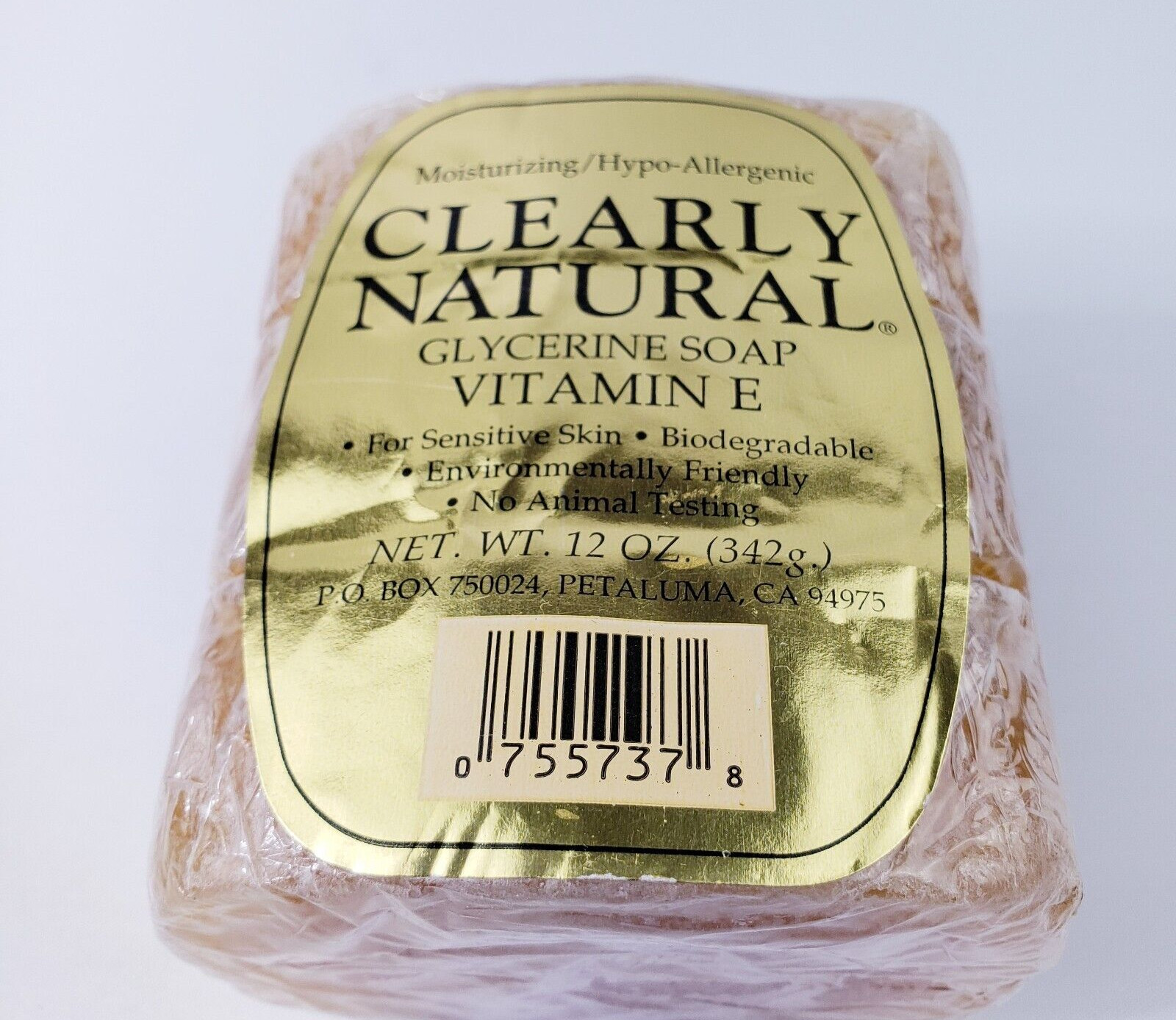 Clearly Natural Pure Glycerine Soap 3 Bars Vitamin E Moisturizing NOS