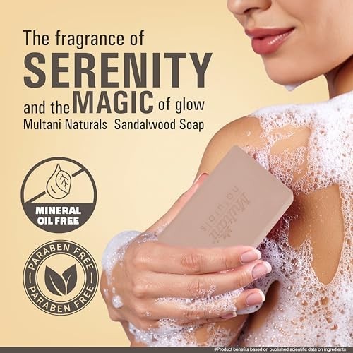 Multani Sandalwood Ayurvedic Soap 125g Pack of 3 Hydrating Body Bars FS