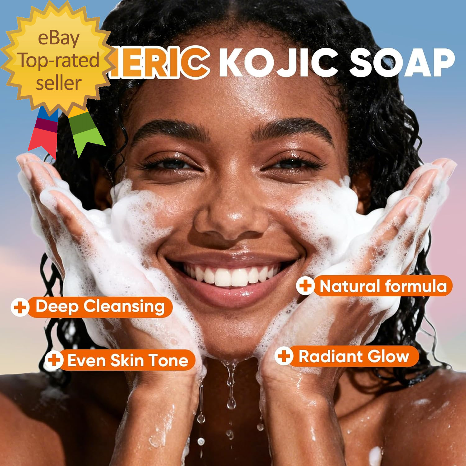3 Pack Turmeric Kojic Acid Soap Bars – Infused with Retinol, Hydrolyzed Collagen