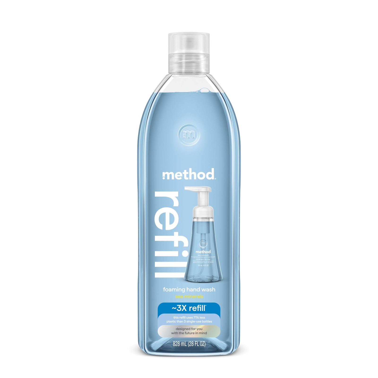 Method Foaming Hand Soap Refill, Sea Minerals, 28 Fl Oz (Pack of 1), Blue