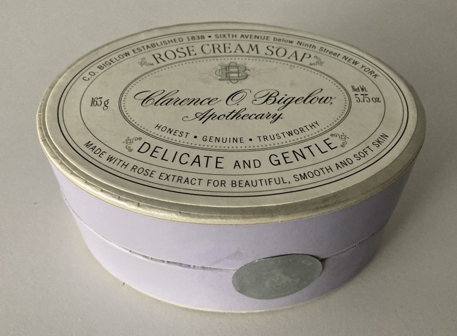 Clarence O’ Bigelow Apothecary Rose Cream Delicate & Gentle Soap Bar 5.75oz-New