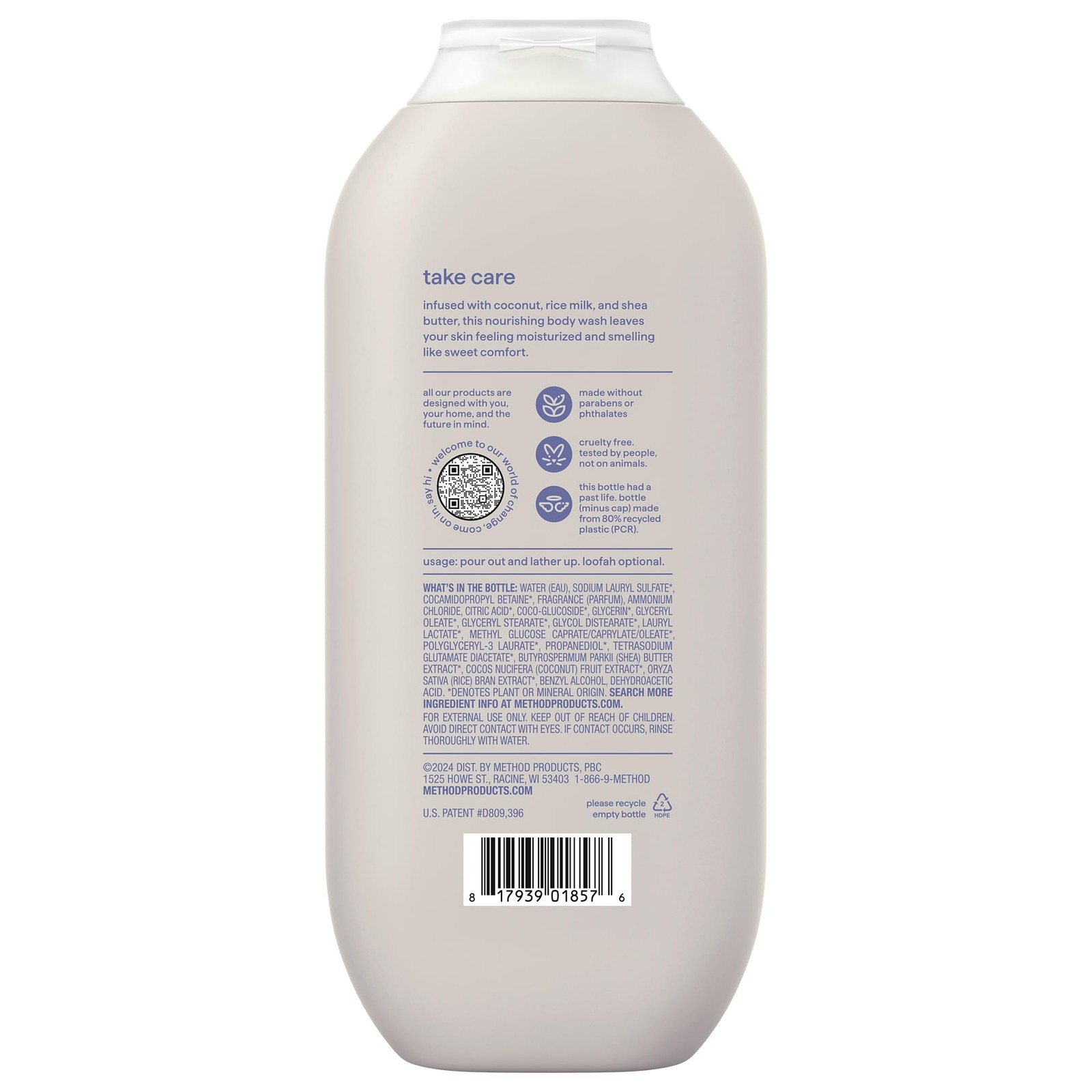 method Body Wash, Simply Nourish – 18 Fl Oz (Pack of 6),