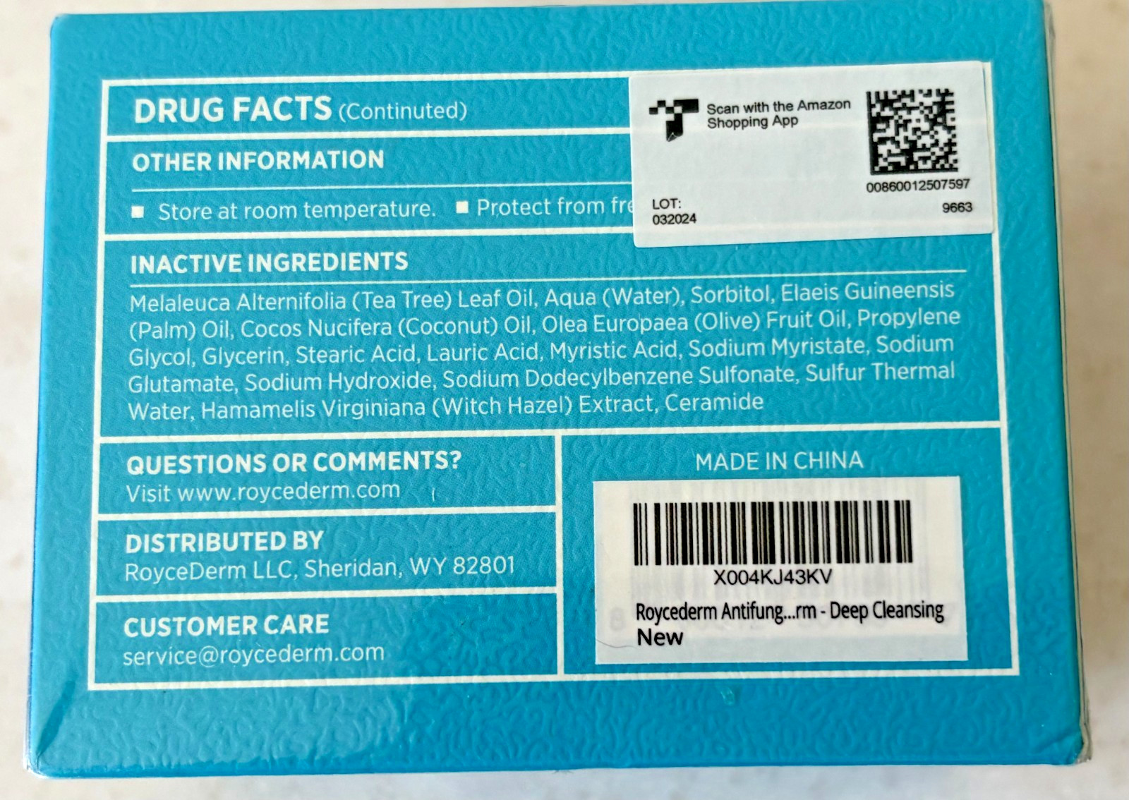 RoyceDerm ADVANCE DEFENSE Formula Antifungal Bar Soap 4 oz (2 Bar) Exp. 04/2028