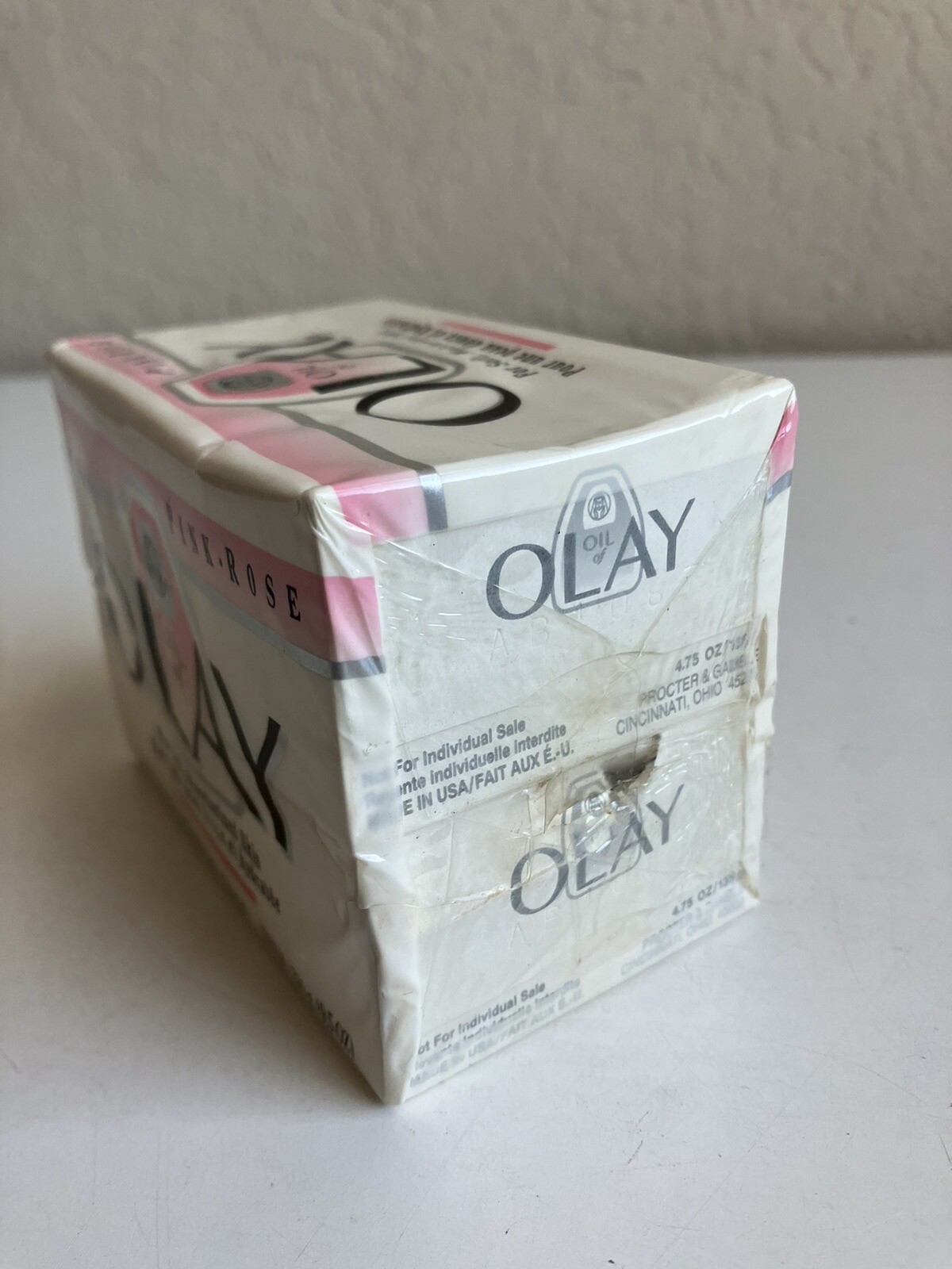 Oil Of Olay Bath Bar Soap 2 Pk Vintage PINK ROSE Moisturizer 9.5 Oz SEALED NOS