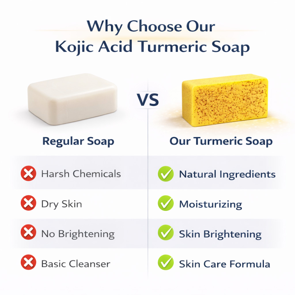 Kojic Acid Turmeric Soap Skin Brightening Bar Lemon Vitamin C Dark Spot Care NEW