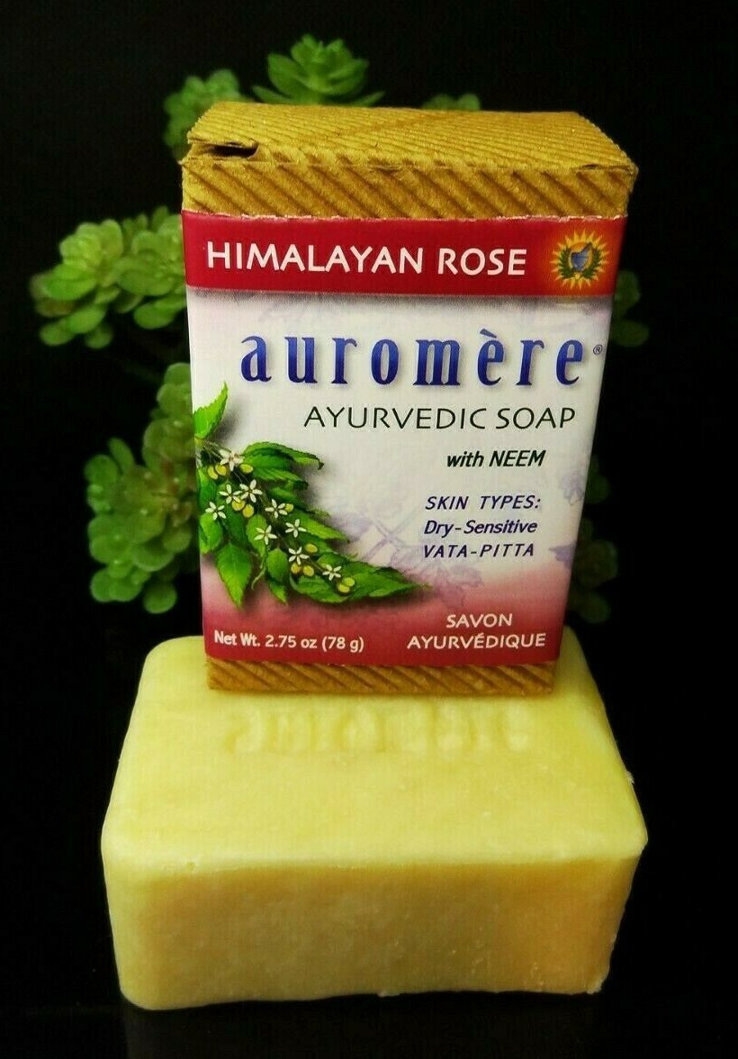 Auromere Ayurvedic Soap w/ Neem Himalayan Rose Dry Sensitive Skin ~ 3 or 12 ea