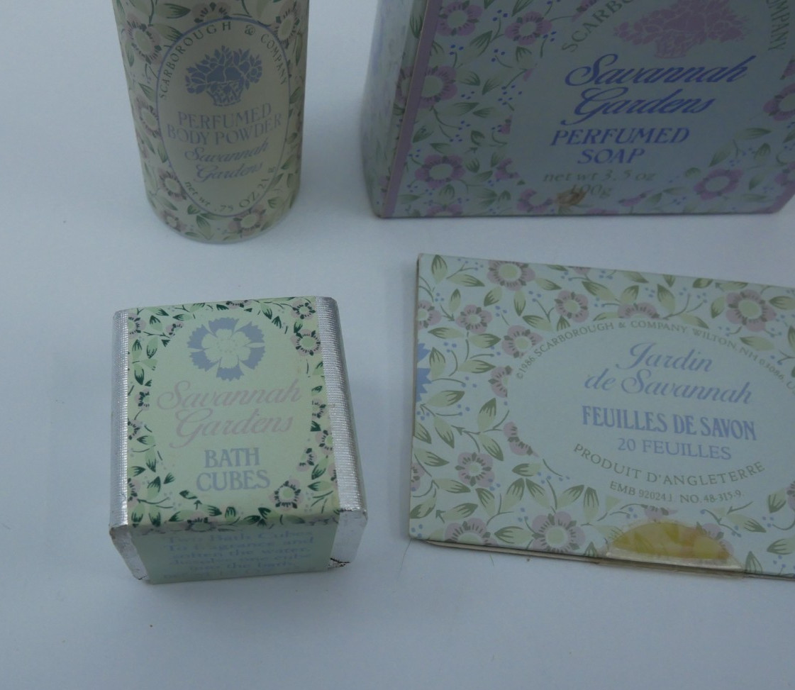 Scarborough and Company Savannah Gardens Perfume Bath Pearls Oil Powder Soap
