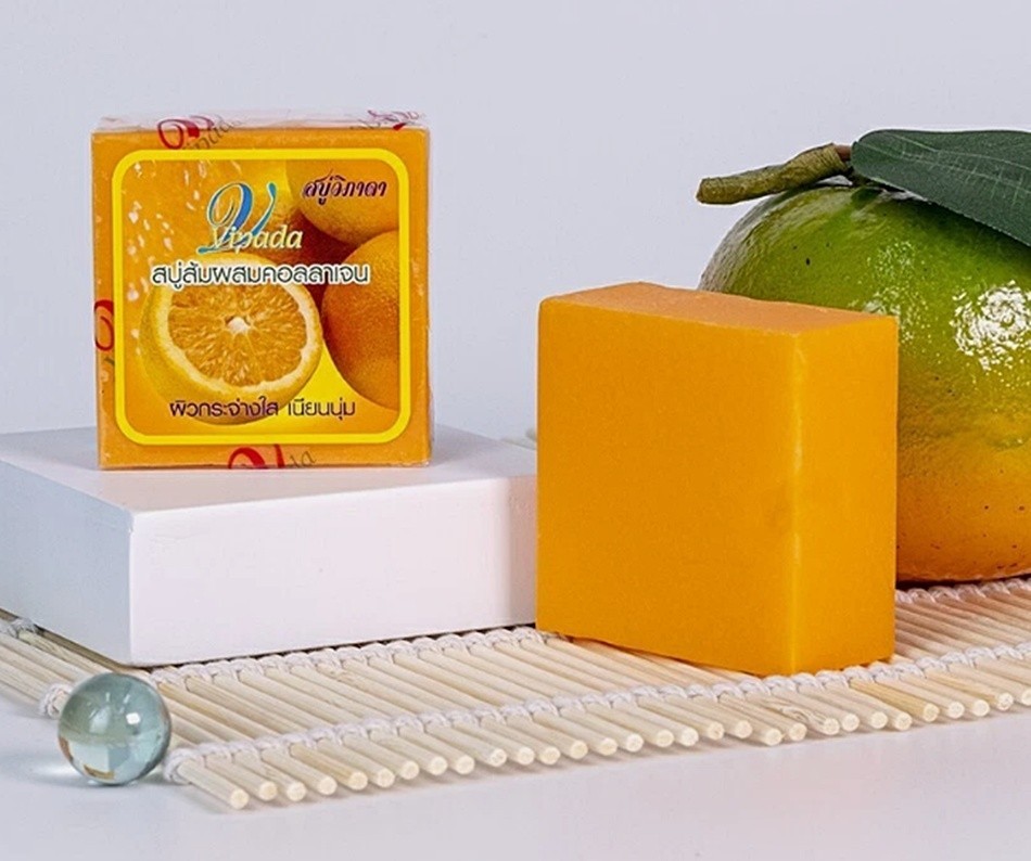 12x Soap VIPADA Orange & Collagen Natural Herbal 65g Bright & Smooth Body Skin