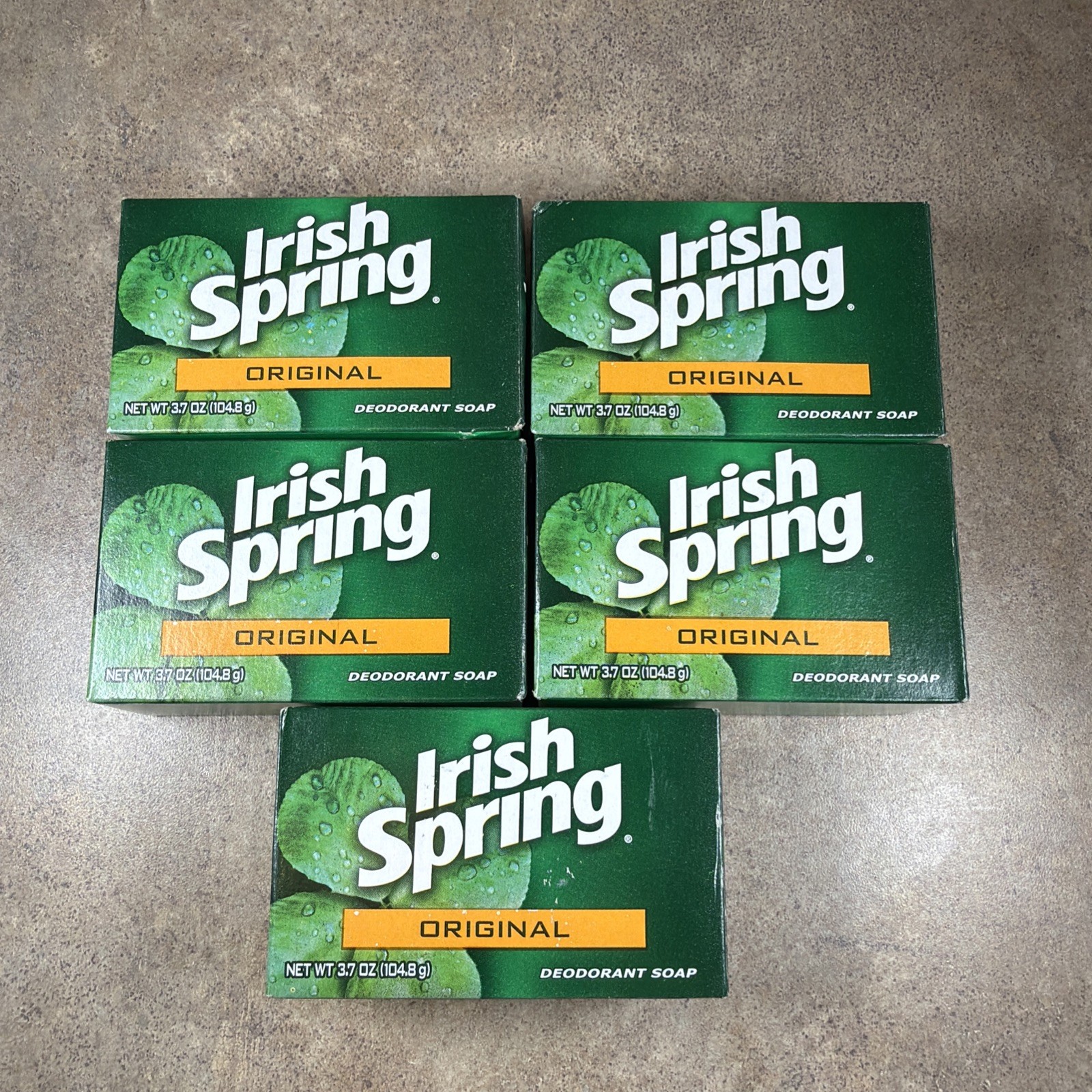 Irish Spring ORIGINAL Deodorant Soap Lot of 5 Bars 3.7 oz. New