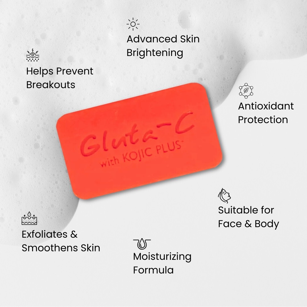 Gluta C Face and Body Kojic Acid Soap with Glutathione and Vitamin C