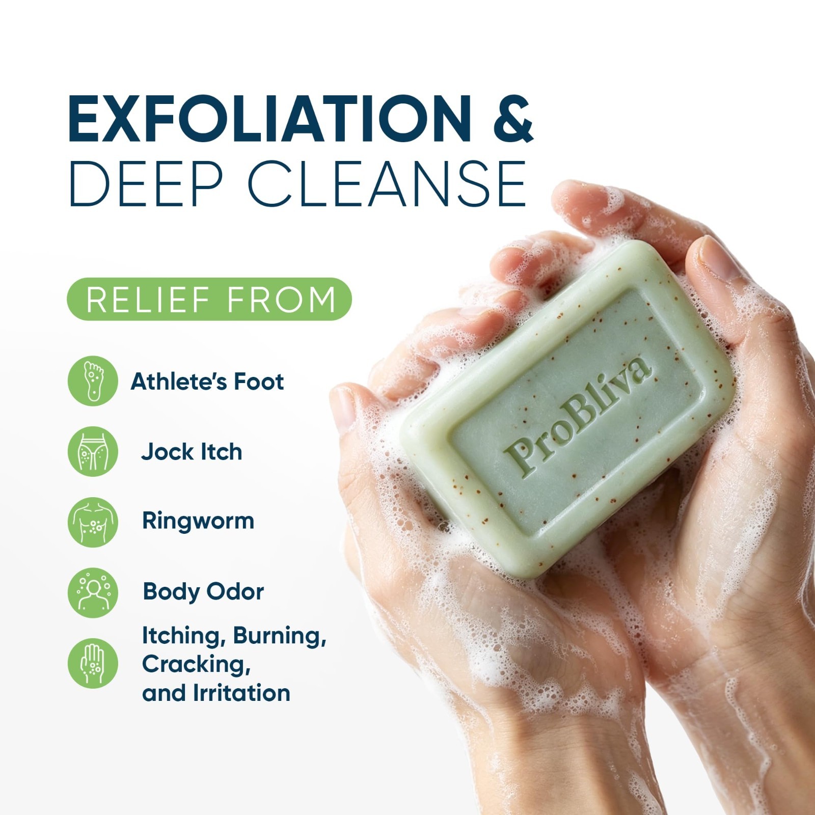 Antifungal Exfoliating Soap Bar with Tea Tree Oil & Charcoal – 2 Pack for Body &