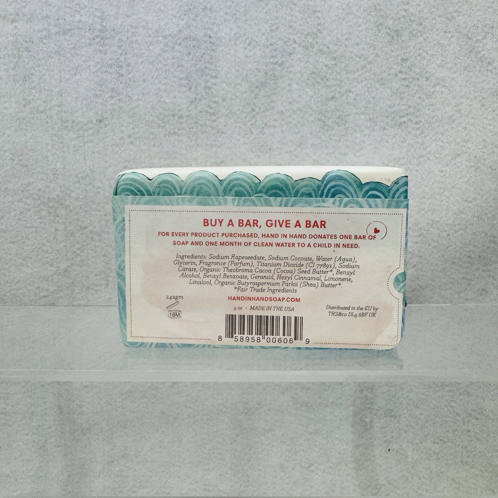 Hand In Hand Soap Bar * Coral * Natural * NEW * Palm Free Soap 5 ounce
