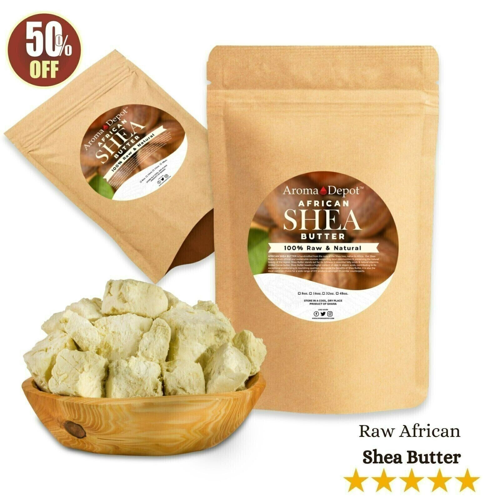 Raw African Black Soap 5 lb. Organic Unrefined Top Quality Natural Wholesale