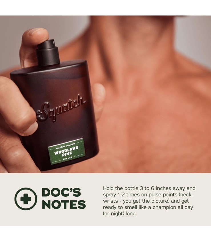 Dr. Squatch Natural Cologne WOODLAND PINE For Men – 1.7 oz – MADE IN USA – NEW