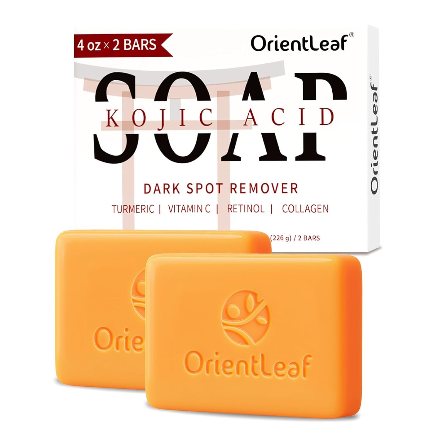 Kojic Acid Soap, Turmeric Soap Bar for Dark Spots, Fresh Citrus Scent, Gentle