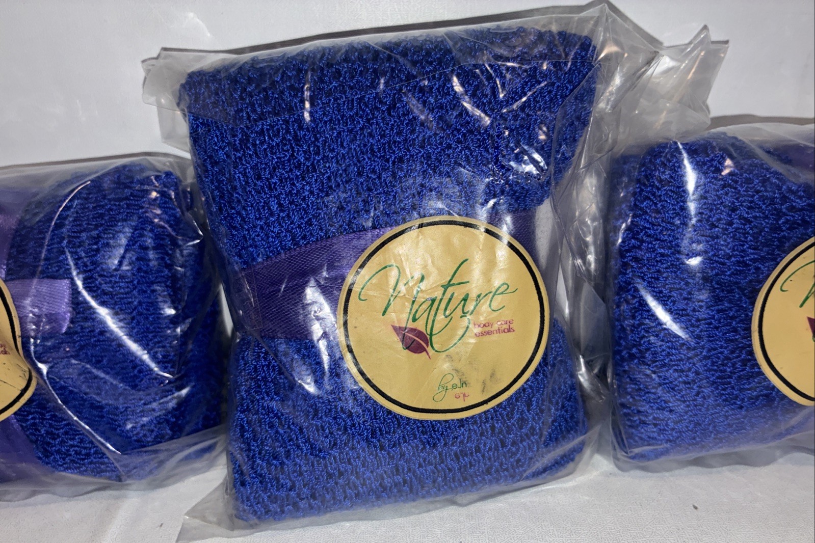 Lot Of 3-African Net Body Sponge To Remove Dead Skin And Exfoliate Bath ( Blue)