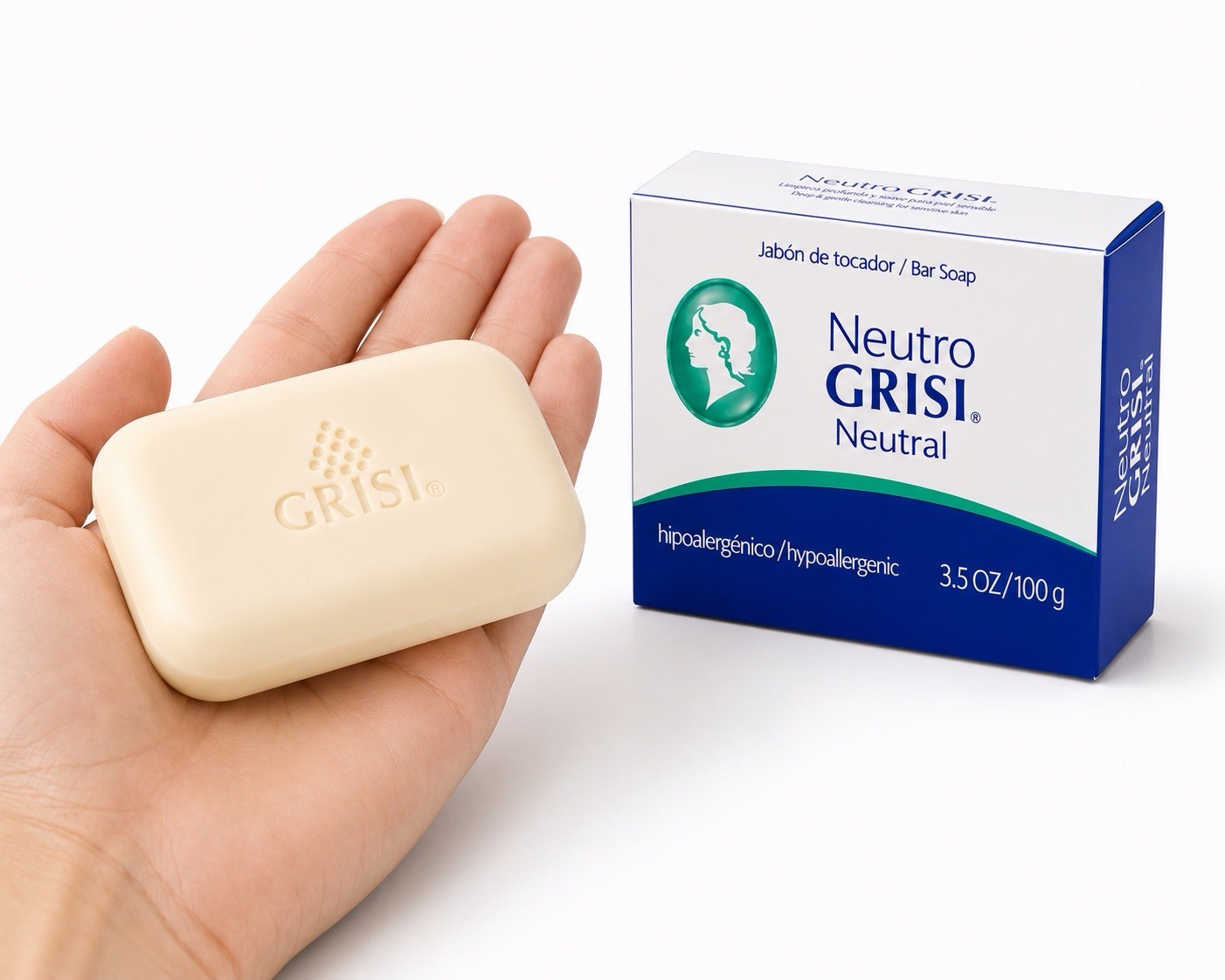 Pack of 4 Grisi Neutro Neutral Soap Bar 3.5 oz Hypoallergenic Sensitive Skin