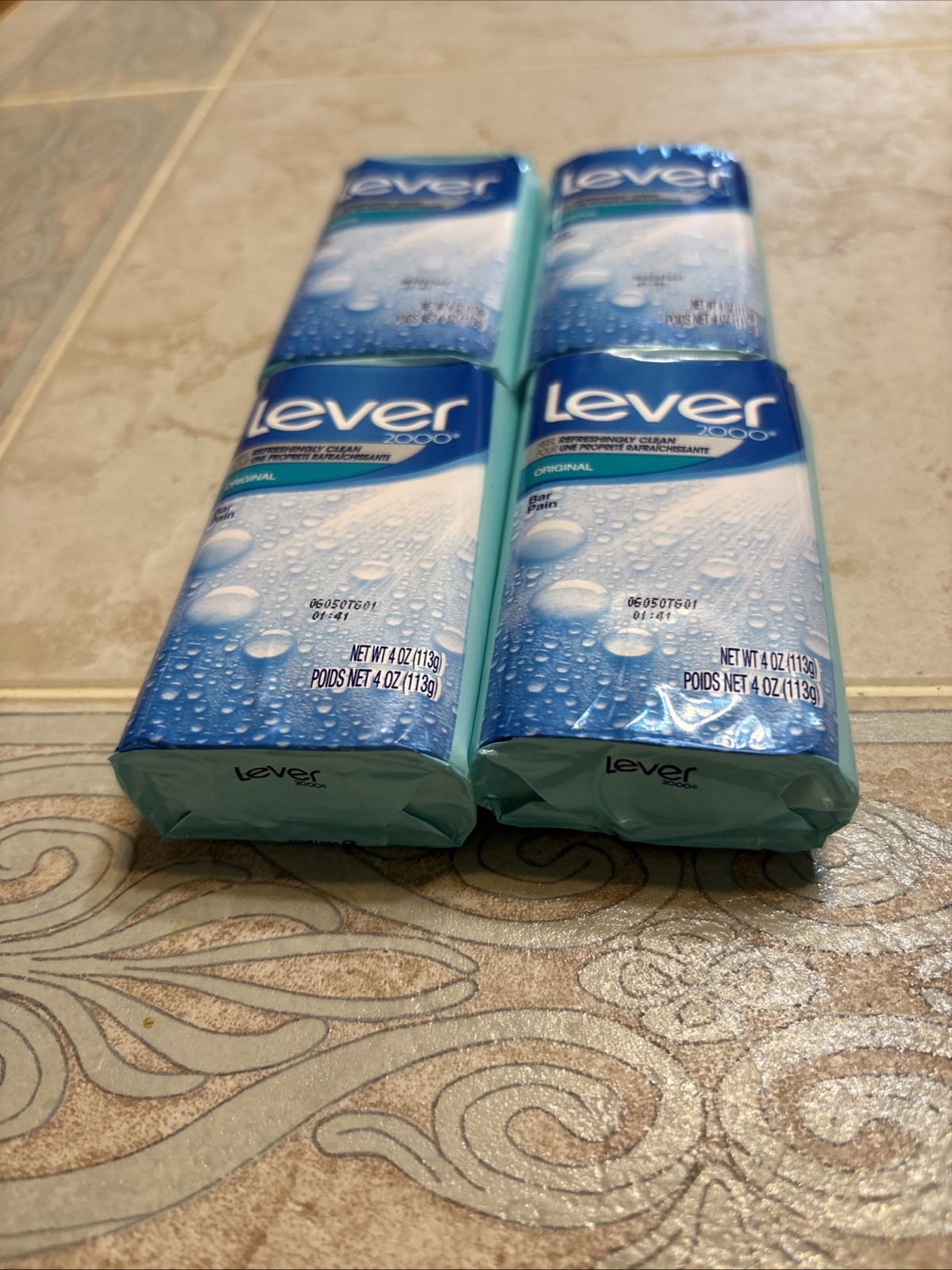 Lever 2000 3X Lot Of 4Original Feel Refreshingly Clean Bar Soap Boxed, 4 Oz