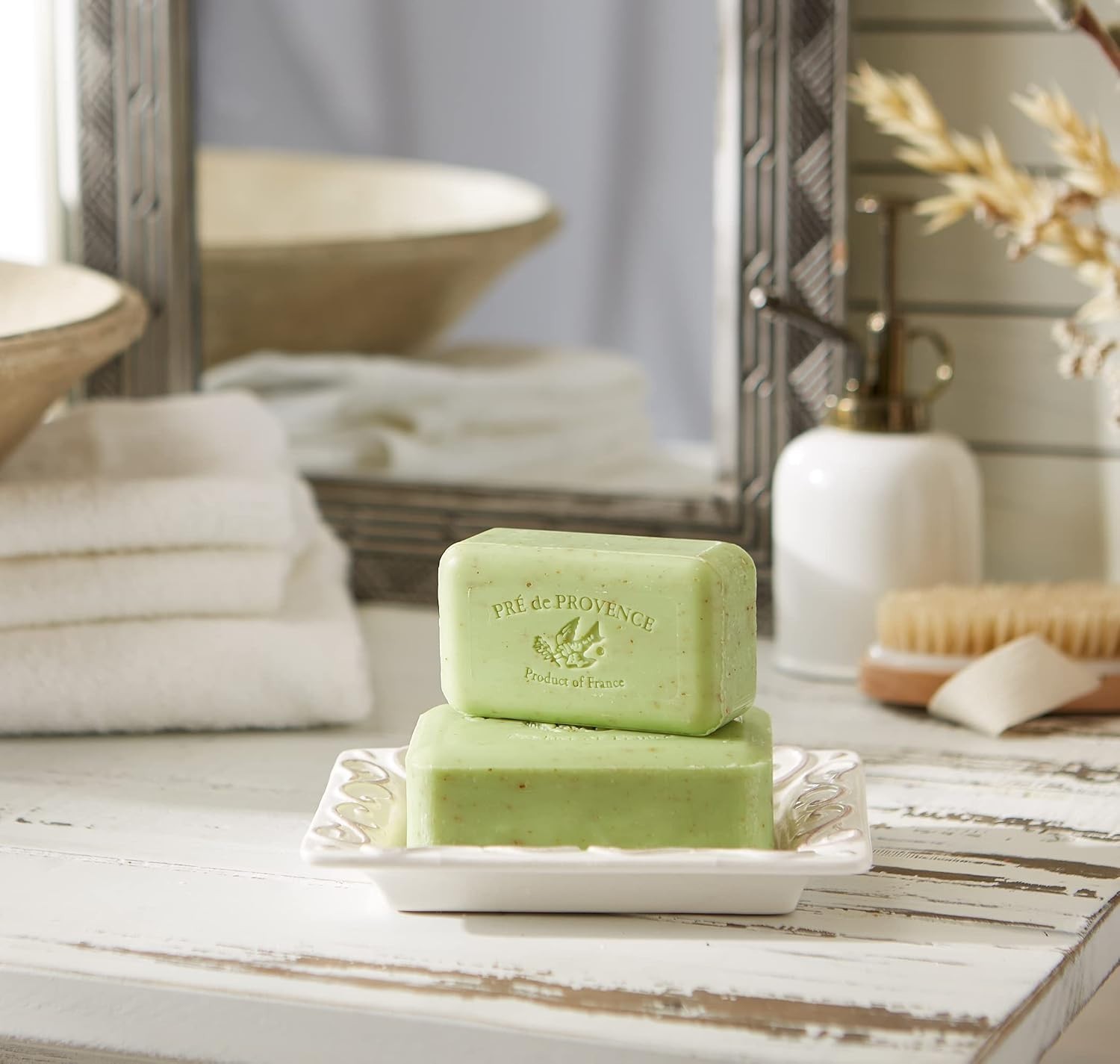 Natural French Artisanal Soap, Quad Milled for Moisturizing Rich Lather, 5.3 oz