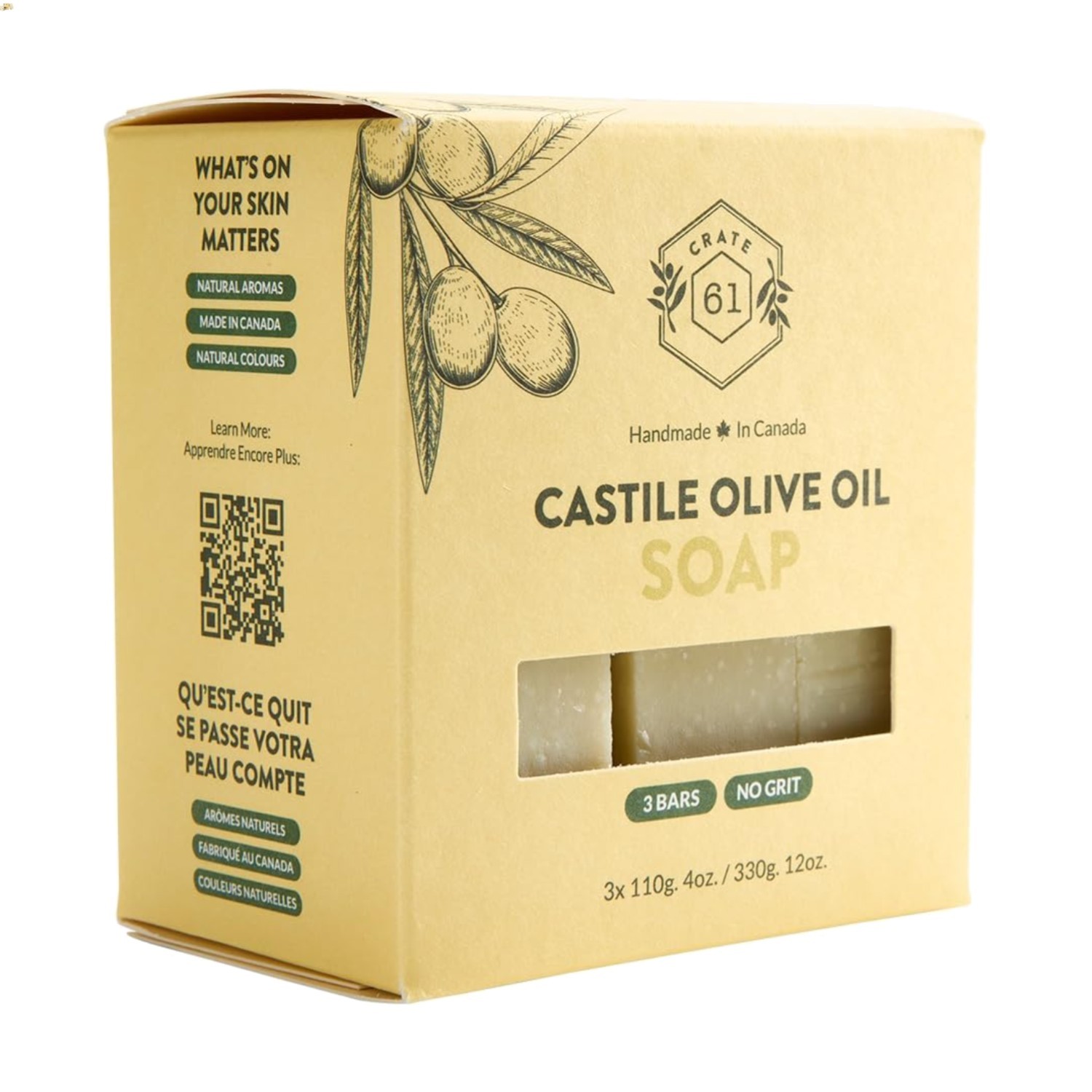Crate 61, Handmade in Canada, Plant Based Cold Process Natural Bar Soap For F…