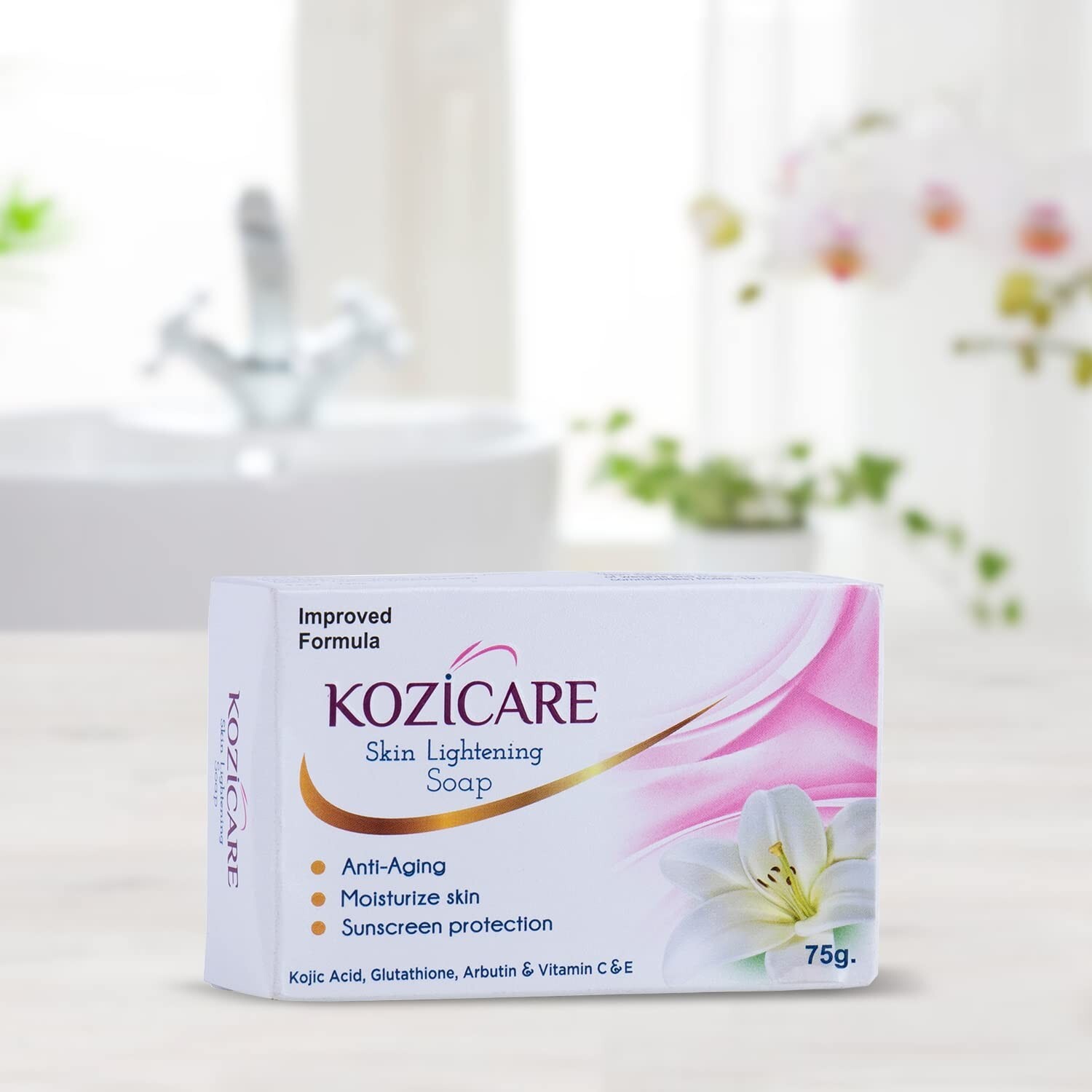 Kozicare Skin Lightening Soap, 75g (Pack of 3) Sunscreen Protection 3X75g=225g
