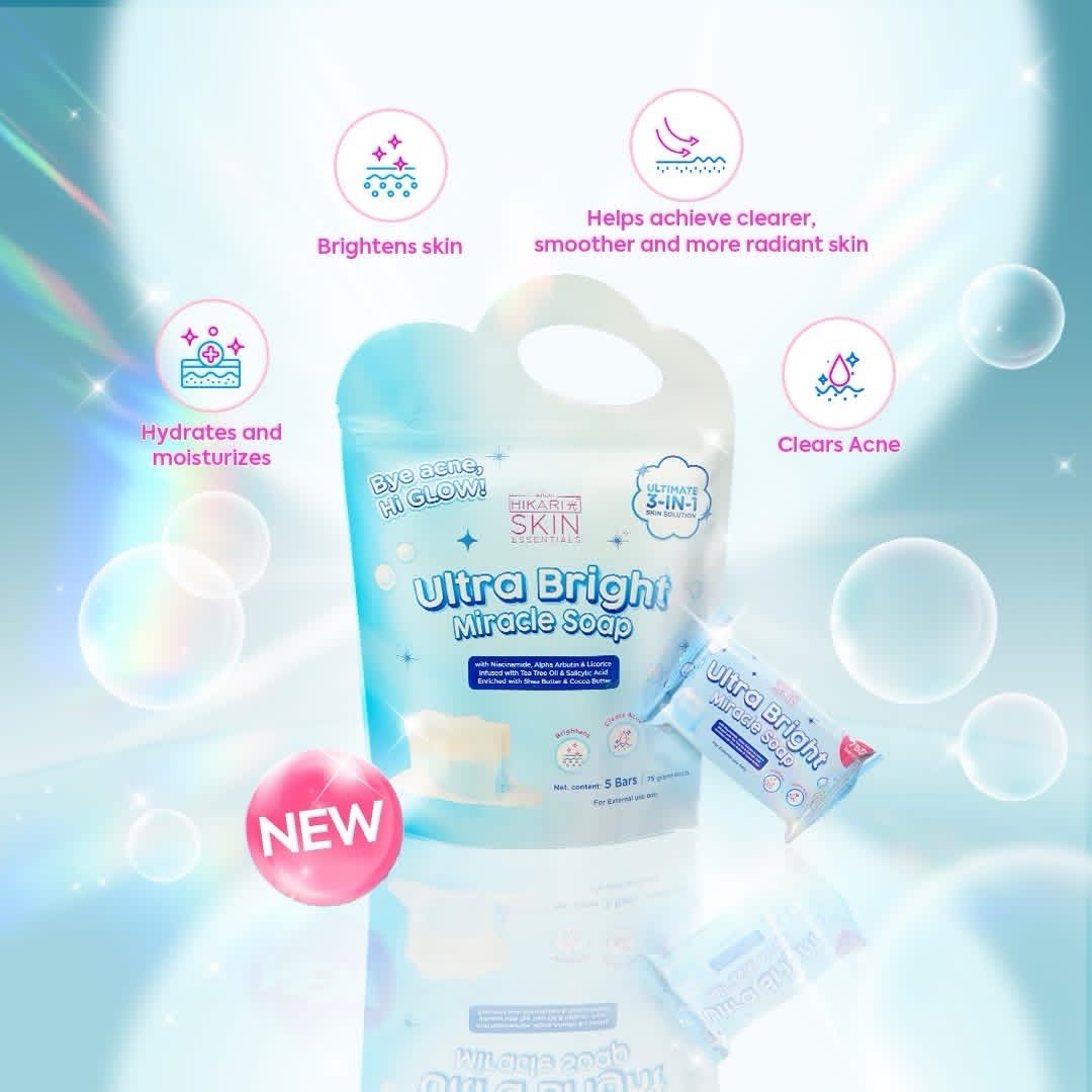 5 Bars Hikari UltraBright Miracle Soap – Gentle Daily Cleanse for Smooth Skin