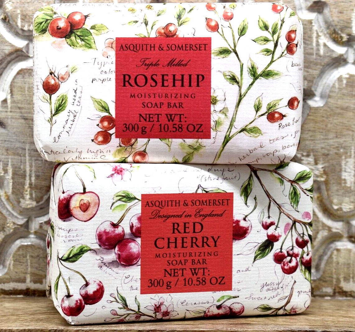 1 set of ASQUITH & SOMERSET Red Cherry & Rosehip Moisturizing Soap Bars