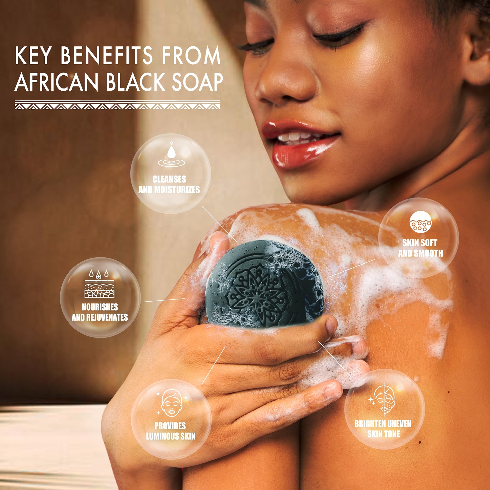 Moisturizing Black African Soap Bar for Dull, Uneven Skin Aloe Vera Shea(2 Bars)