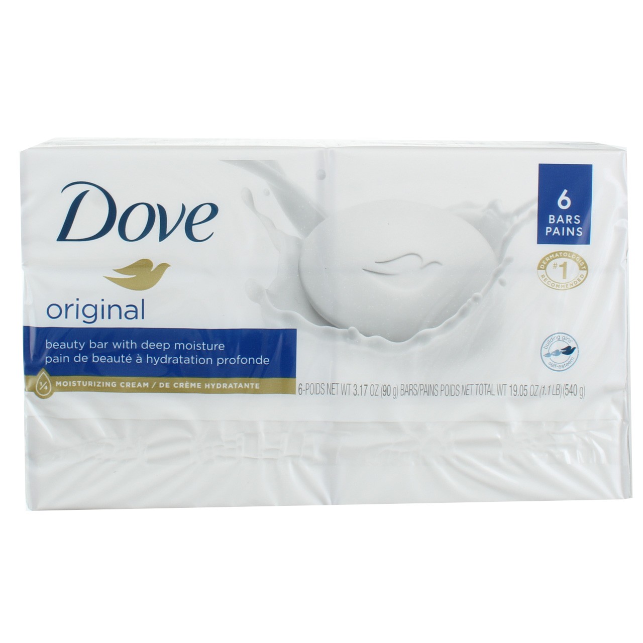 2 Pack Dove Original Moisturizer Cream Bars, Original, 3.17 oz, 6 Ct