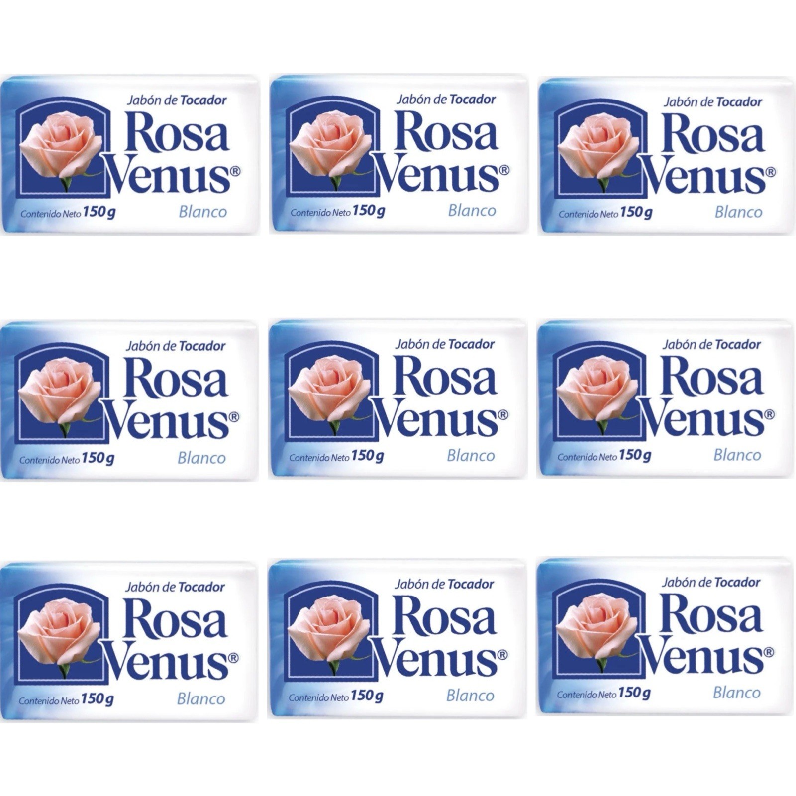 9 JABONES ROSA VENUS BLANCO 🇲🇽 (150g) – 9 ROSA VENUS WHITE SOAPS