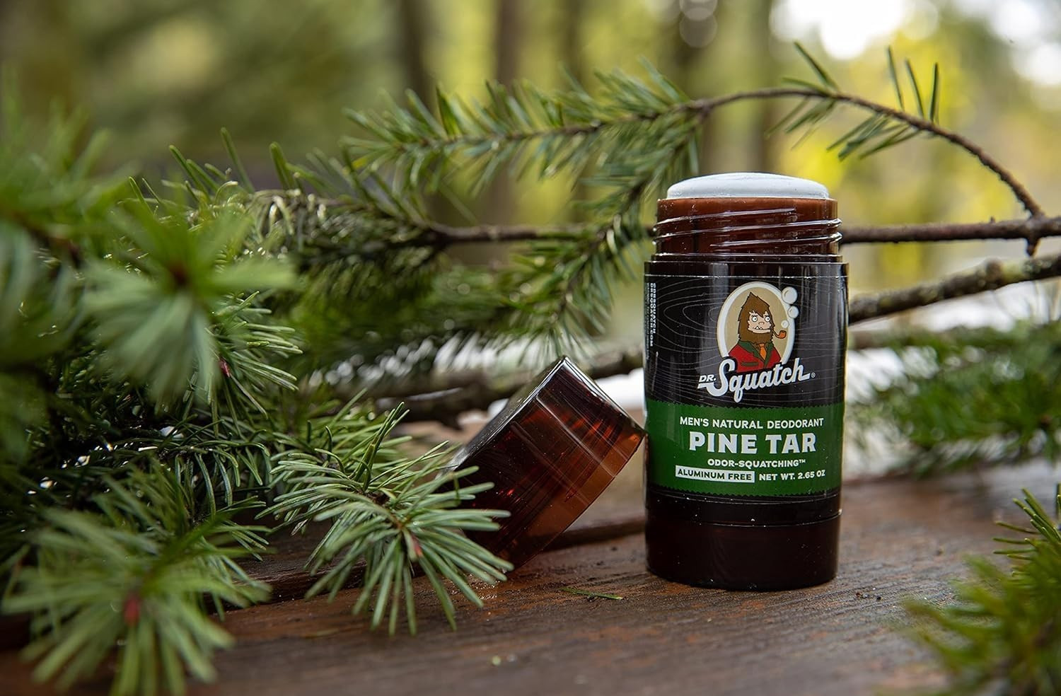 3 PACK, DR SQUATCH Natural Deodorant for Men 2.65oz PINE TAR, Odor-Squatching