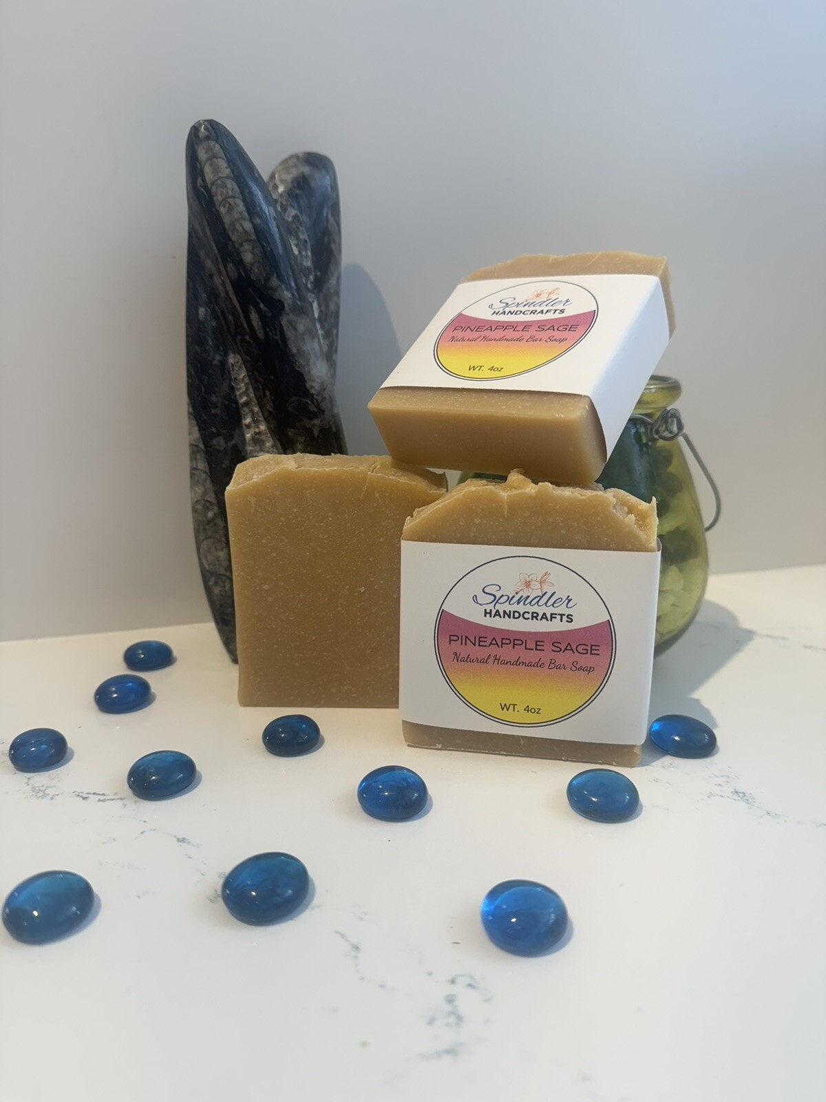 PINEAPPLE SAGE – Moisturizing Handmade – Homemade Lard Clay Bar Soap, wt. 4oz