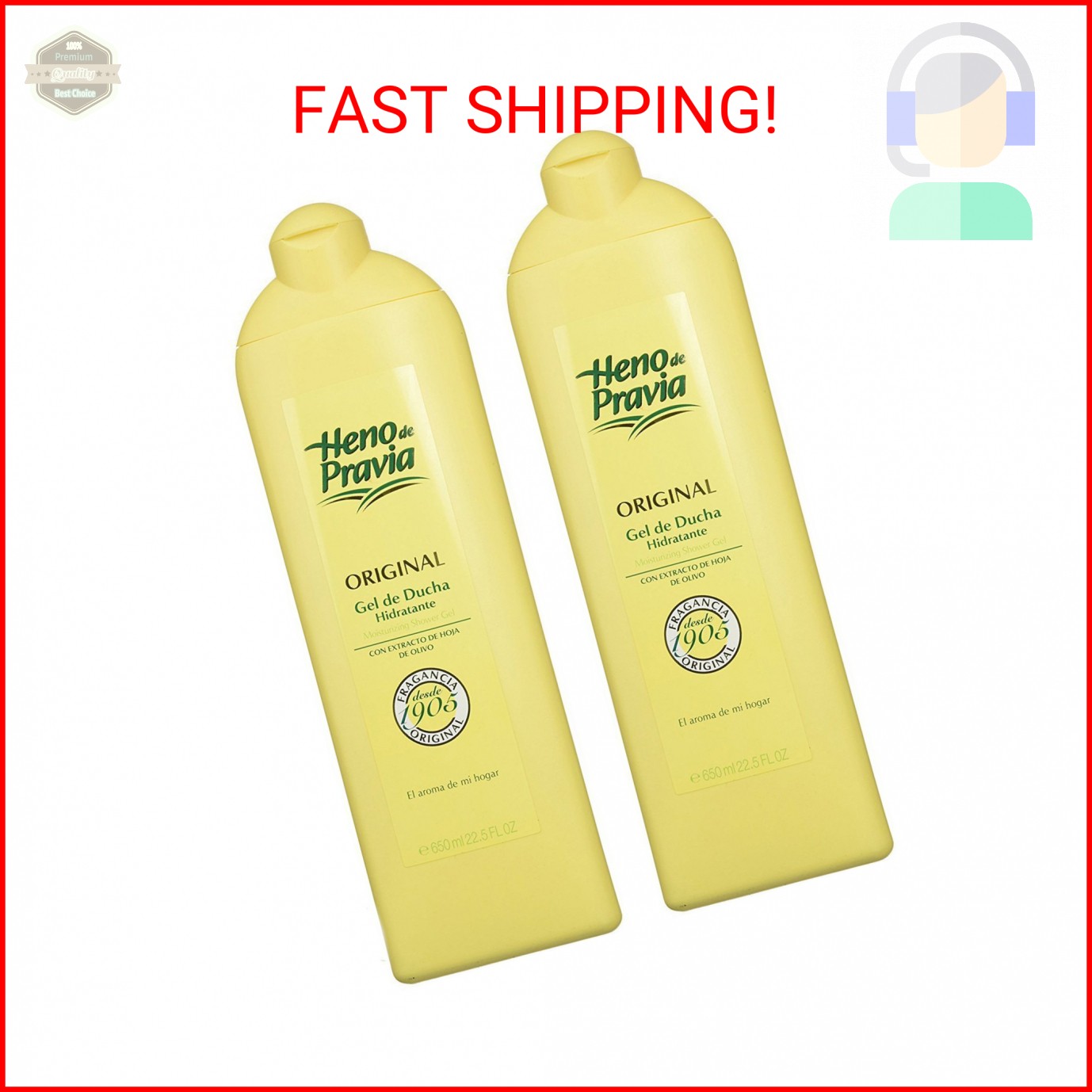 Heno de Pravia Shower Gel 22.5 Oz. 2-PACK Original